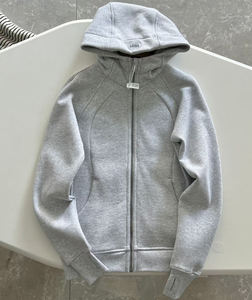 Giacca Sportiva <span class=keywords><strong>con</strong></span> <span class=keywords><strong>Cappuccio</strong></span> Stile Lulu, Casual in Pile per Yoga, <span class=keywords><strong>con</strong></span> Ricamo e Cerniera YKK, <span class=keywords><strong>Felpa</strong></span> Slim per Donne - Product Image 1