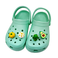 Nouvelles chaussures pour femmes en PVC 3D, style sabot, à motifs végétaux, floraux et fruités, mignonnes, à trous, lavables, décoratives et personnalisables