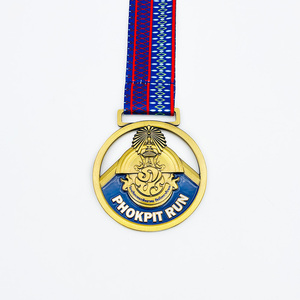 Médaille de finition en alliage de zinc plaqué or sur le thème thaïlandais, personnalisée en gros, pour souvenirs et récompenses sportifs, marque TLON - Product Image 1
