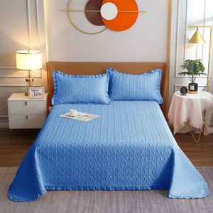 Vente en gros d'usine, 3 pièces, couvre-<span class=keywords><strong>lit</strong></span> matelassé en polyester <span class=keywords><strong>de</strong></span> haute qualité pour hôtel et maison, avec rembourrage en coton, couleur unie, 200TC - Product Image 5