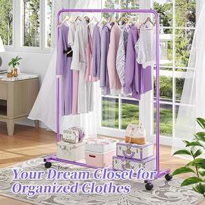 Porte-vêtements avec étagères de rangement, organisateur de vêtements sur roulettes pour suspendre les vêtements - Product Image 3