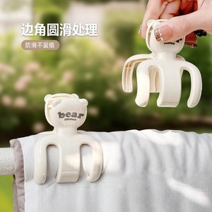 ที่หนีบผ้ากันลมรูปหมี ขนาดใหญ่ ทำจากพลาสติก สำหรับผ้าห่มและเสื้อผ้า จับแน่น ไม่ทิ้งรอย - Product Image 2