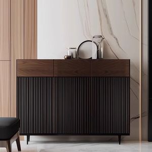 Mueble zapatero minimalista italiano de madera maciza, mueble lateral retro de alta gama para almacenamiento, montado en la pared, para uso doméstico - Product Image 3