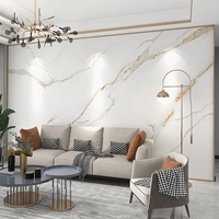 Panneau mural en PVC marbré avec placage en bois de bambou et charbon de bois personnalisé, panneau de décoration murale intérieure, panneaux muraux en fibre de bambou