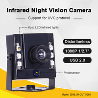 3506 1080P IR Cut 8mm 45 grados Mini Cámara USB Industrial sin distorsión Infrarrojo Baja iluminación Módulos de cámara de retroiluminación