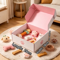 Großhandel Lagerbestand Weiße Außen- und Rosa Innenseite Kraft-PET-Versandboxen Faltbare Flugzeugbox für Hundeleckerlis & Spielzeugverpackung