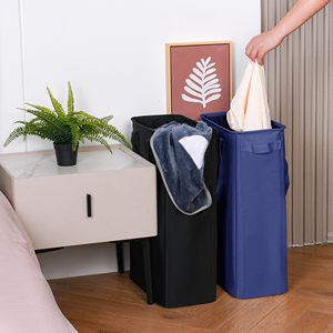 Wholesale Slim Laundry <b>Hamper</b> with Adjustable Long Handles 48L <b>Small</b> Laundry Baskets with Mesh Top - Product Image 5