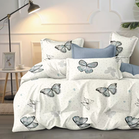 Parure de Lit Imprimée Florale et Végétale en Teinture Active Personnalisée, Tissu Polyester de Qualité Supérieure avec Jupe de Lit, Taies d'Oreiller et Housse de Couette