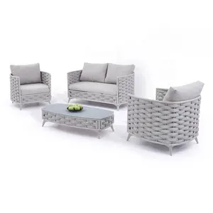 High Quality Waterproof Popular Set All Weather Garden Rope Corner Outdoor Furniture Aluminum Sofa