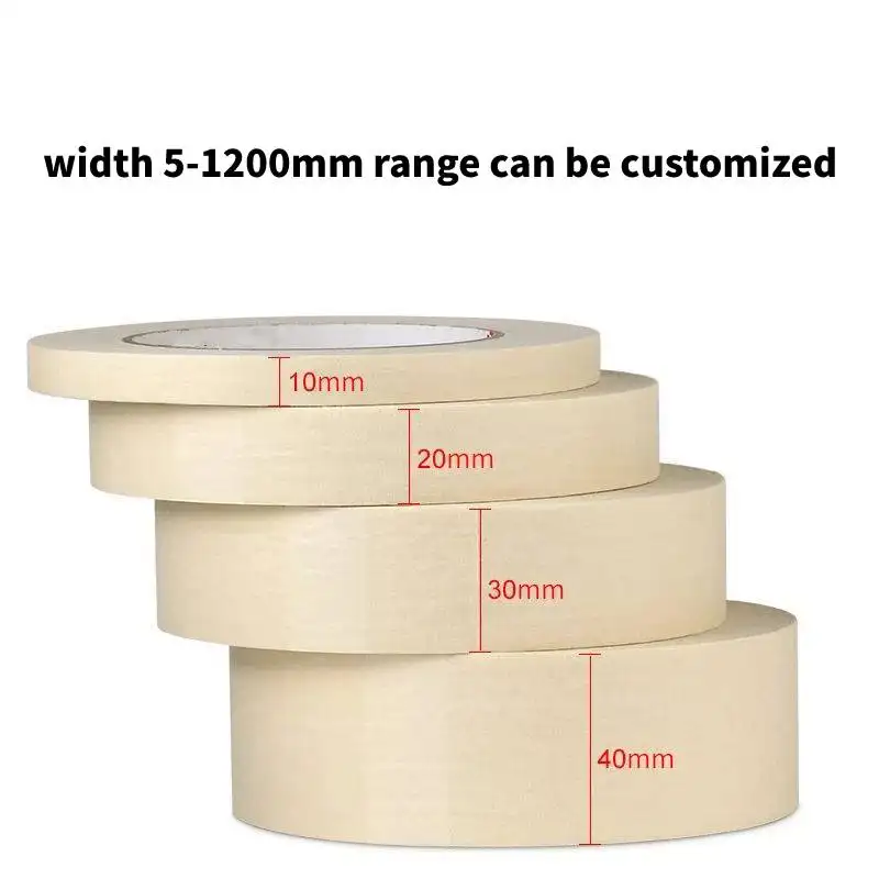 Custom Painters Rice Crepe Paper Tape Car Paint High Temperature Colored Self Adhesive Automotive Spray Painting Masking Tape