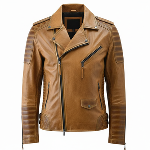 Chaquetas de Cuero para Hombre de Alta Calidad con Diseño Personalizado Nuevo 2026 al por Mayor con Cuello Alto y Logotipo Frontal - Servicio OEM - Product Image 1