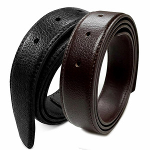 Sangle de ceinture de remplacement en cuir de vachette véritable classique à 5 trous de 33 mm, fabriquée en Corée, 120 cm, sans boucle, accessoire quotidien professionnel - Product Image 5