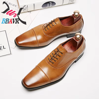 Hochwertige Britische Herren-Oxfordschuhe mit Schnürung aus Echtem Leder, PU-Futter, Rutschfest, für Büro und Formelle Anlässe