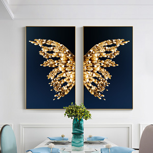 Venta al por mayor <span class=keywords><strong>de</strong></span> encargo oro Animal moderno mariposa <span class=keywords><strong>pintura</strong></span> abstracta arte <span class=keywords><strong>de</strong></span> plástico con marco para la sala <span class=keywords><strong>de</strong></span> decoración - Product Image 1