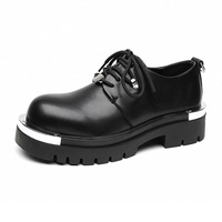Chaussures habillées de luxe pour hommes, confortables, style Oxford en PU, rehaussantes, décontractées, à lacets, formelles, idéales pour l'hiver