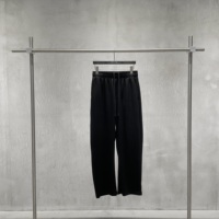 Pantalon long décontracté et sportif pour homme, coupe droite ample, en tissu Air Layer de couleur unie, avec cordon de serrage, personnalisable en gros