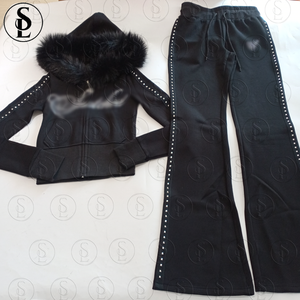 High Quality <strong>Women</strong> Sweatsuits <strong>Tall</strong> Girl Friendly Outfits <strong>Jogger</strong> 2 Pieces Set Cotton Hoodie Set Sweatpants <strong>Women</strong> Set - Product Image 6