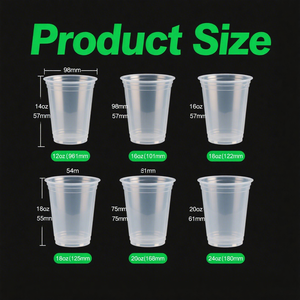 Vasos de Plástico PP con Logotipo Personalizado, con Tapas, 12oz, 16oz, 24oz, Vasos Desechables para Té <span class=keywords><strong>Boba</strong></span>, Café, Venta al Por Mayor, MOQ 1000 Piezas - Product Image 5