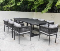 Ensemble de salle à manger pour meubles en fonte d'aluminium Ensemble de salle à manger pour l'extérieur Table et chaises de style moderne Mobilier d'extérieur Chaises de jardin