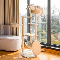 Mewah Mewah Mewah Halus Lucu Modern Cat Tree Climber dengan Bola Mainan