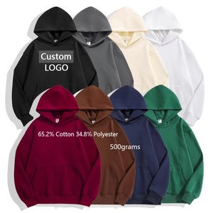 Sweat à capuche pour hommes, brodé sur mesure, poids lourd 500g, motif uni, <span class=keywords><strong>polaire</strong></span> avec épaule tombante et col à capuche - Product Image 1