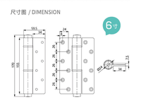 Charnière de porte invisible hydraulique dorée en alliage d'aluminium durable de type F pour porte en bois à fermeture automatique