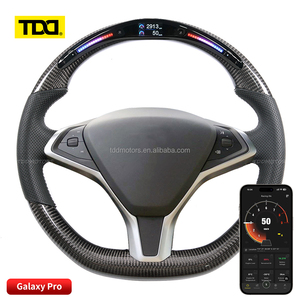 Volante de fibra de carbono TDD LED personalizado con cuero para Tesla Model S, hecho a medida - Product Image 1