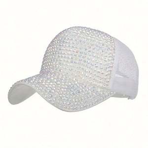 Wholesale Mesh Trucker Hat Crystal <b>Patch</b> Rhinestone Bling Baseball Cap for Women - Product Image 5