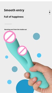 Wholesale Rechargeable Liquid Silicone <strong>Dildo</strong> - G-Spot and <strong>Clitoris</strong> Vibrating <strong>Dildo</strong> Massage <strong>Vibrator</strong> Body Safe Sex Toy for Woman - Product Image 6