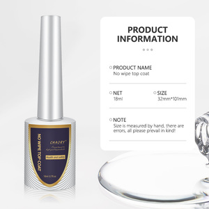 CHAORYGel, suministros para uñas, venta al por mayor, capa superior personalizada transparente no amarilla, sin toallitas templadas, alto brillo, capa superior de Gel para uñas UV - Product Image 6