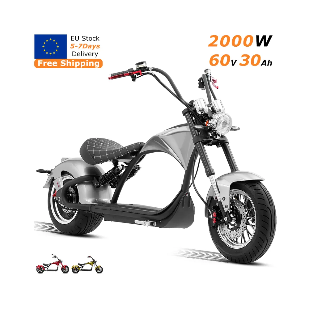 Eahora M1P EEC Stock UE Citycoco 60V 30Ah Picadora Eléctrica 2000W 14 pulgadas Neumático gordo Citycoco Neumático gordo Scooters eléctricos