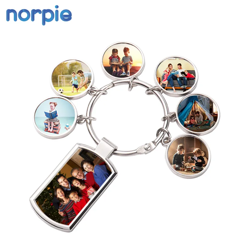 Nuovo Design fai da te 6 tag foto sublimazione Charms Set portachiavi regalo per la festa del papà