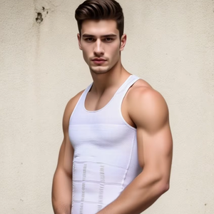 Para <span class=keywords><strong>Amazon</strong></span>, gran oferta, chaleco de sudor elástico ajustado para <span class=keywords><strong>hombre</strong></span>, ropa informal de punto transpirable para Fitness, camisetas sin mangas abdominales ajustadas pesadas - Product Image 1