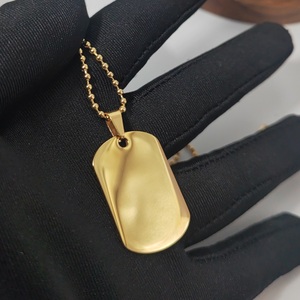 Gravierte Philosophie Wörter personal isierte Edelstahl quadratischen Charme 18 Karat Gold Schmuck Rechteck Anhänger Tags Halskette Frauen Männer - Product Image 2
