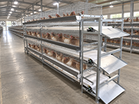 Cage à poules de type H avec système de nettoyage manuel du fumier par manivelle pour élevage avicole