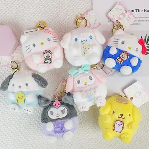 Chaveiro de pelúcia Cinnamoroll Mini Brinquedos de pelúcia Melody Kuromi Brinquedos de pelúcia Melody Bonecas Plushies Máquina de garra