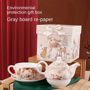 Service à café en céramique Coffret cadeau Théière à thé Tasse haut de gamme Ensemble de table 72 pcs en céramique - Product Image 3