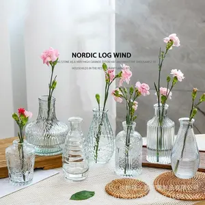 ヨーロッパの透明テラリウムガラスモダンでシンプルなテクスチャ花瓶クリエイティブホームデスクトップテーブル花装飾ガラス瓶