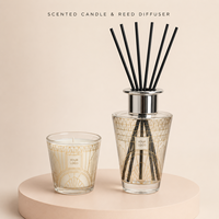 Coffret Cadeau Luxe Oud Bougie et Diffuseur à Bâtonnets, Vente Directe Usine, Décalque Doré Personnalisé, Verre, Marque Privée, Cadeaux d'Entreprise