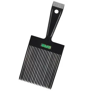 Hot Men Flattop Comb With Level Vernier Vintage Hairdressing Styling Oil Head Flat Hair Comb Barber Accessories