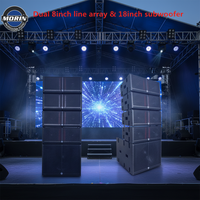 Système de Son Audio Professionnel Actif Complet avec Haut-Parleurs Line Array, Amplificateur Classe D, Microphone et Table de Mixage DJ