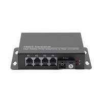 Convertisseur de média à fibre optique 4 canaux monomode 20 km Multiplexeur PCM Transmetteur audio-vidéo avec Wi-Fi pour