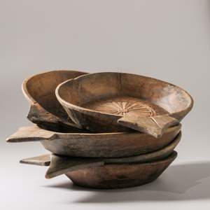 Bol en bois sculpté indien vintage fait main, design Art Déco, plateau à pâte traditionnel unique avec détection tactile mobile, décoration - Product Image 1