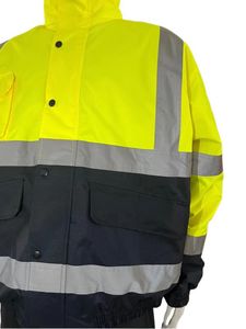 Avustralya erkek <span class=keywords><strong>3</strong></span>-in-<span class=keywords><strong>1</strong></span> kış dondurucu ceket Pilot güvenlik inşaat reflektör polar özelleştirilebilir Logo ile Polyester yapılmış - Product Image 3