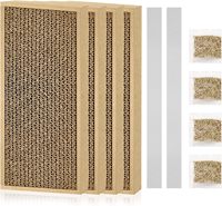Tapis à gratter pour chat en carton ondulé écologique, anti-déchirure, avec lit pour chat