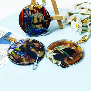 Bulk Custom American Anime Clear Printed Acrylic Key Chain Customized Cartoon Plastic Key Chain Charm With Logo