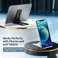 Support de téléphone de bureau pliable en ABS - Support réglable ultra-fin pour smartphone et tablette, support universel portable