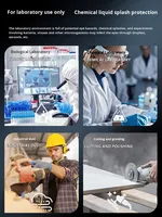 Lunettes de laboratoire PC compatibles avec les lunettes de vue, résistantes aux produits chimiques, anti-poussière, anti-toxines, résistantes aux acides, aux alcalis et à la corrosion