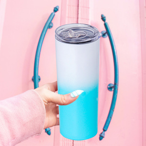 Wholesale 20oz straight neck stainless steel insulated pure color printed slimming coffee <b>cup</b> with logo printing capability - Product Image 4