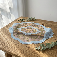 Napperons brodés en maille tissée pour mariage, tapis de café personnalisé, tapis de vase, fond de photographie, sous-verre en tissu dentelle